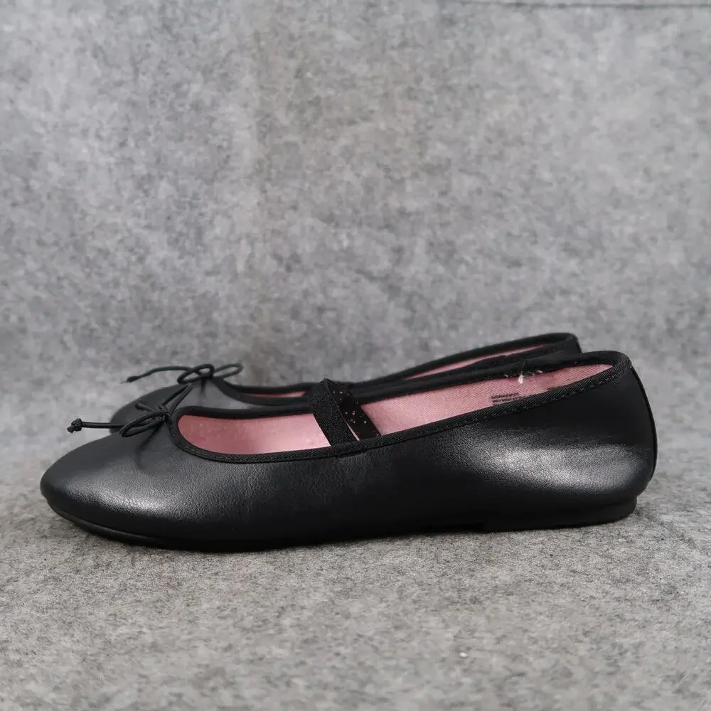 Wonder Nation Shoes Kids 5 Ballet Flats Girls Slip On Black Bow Casual Dress